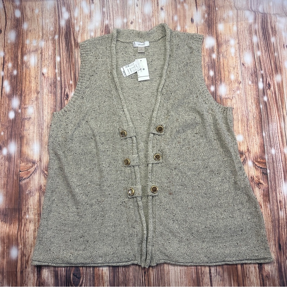 CJ Banks Tan/Confetti Open View Vest Women’s Size 2X - Picture 13 of 13